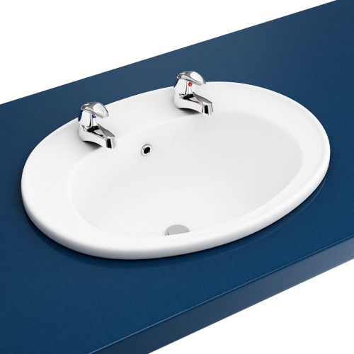 Arley 2 Tap Holes 530mm Vanity Basin In A Box