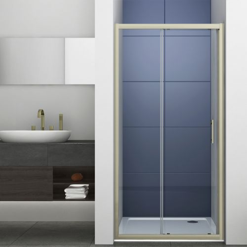 Kiimat Six 1100mm Sliding Shower Door - Brushed Brass (20461)