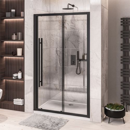 Vantage 6 1650mm Sliding Shower Door - Black (21419)