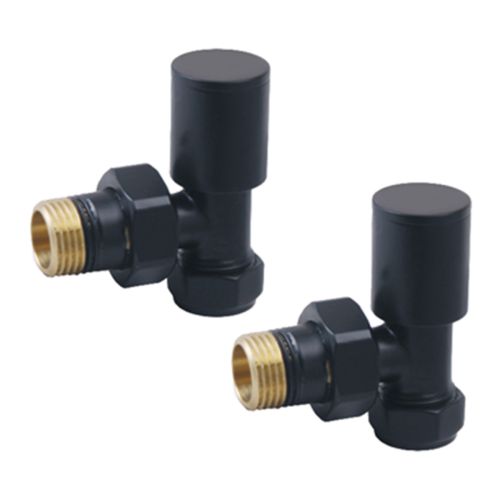Eliseo Ricci Minimalistic Angled Radiator Valve - Black (20503)