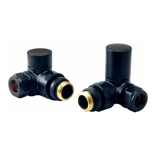 Eliseo Ricci Minimalistic Corner Radiator Valve - Black (20511)