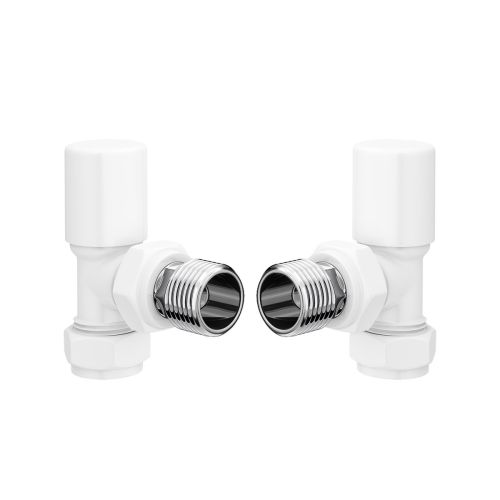 Eliseo Ricci Minimalistic Angled Radiator Valve - White (20501)