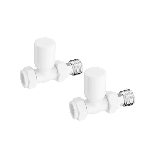 Eliseo Ricci Minimalistic Straight Radiator Valve - White (20505)
