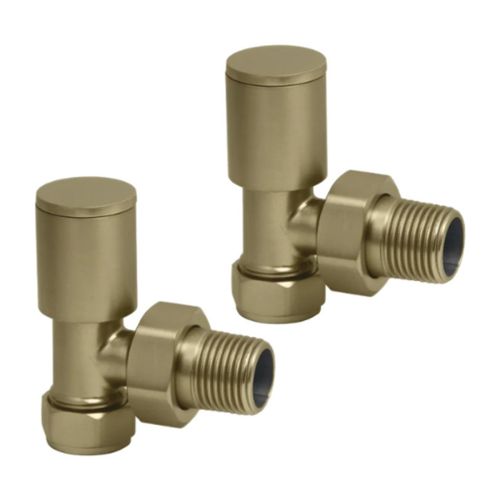 Eliseo Ricci Minimalistic Angled Radiator Valve - Brushed Brass (20502)
