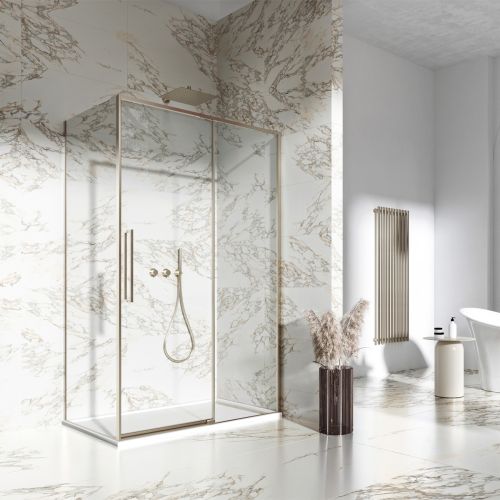 Dawn Asteria 1000mm Slim Frame Sliding Door Right Hand - Brushed Brass