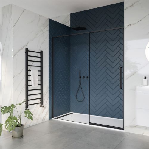 Dawn Asteria 1200mm Slim Frame Sliding Door Left Hand - Black