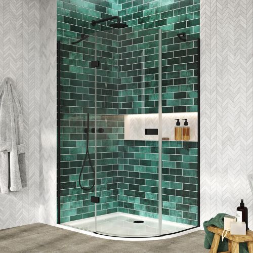 Dawn Athena 1200 x 900mm Offset Quadrant Shower Enclosure - Black (16176)