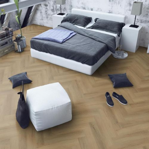 Lusso Floor Barley Oak Herringbone Luxury Vinyl Flooring - 610 x 122 x 5 mm - 2.23 M2 Per box (21221)