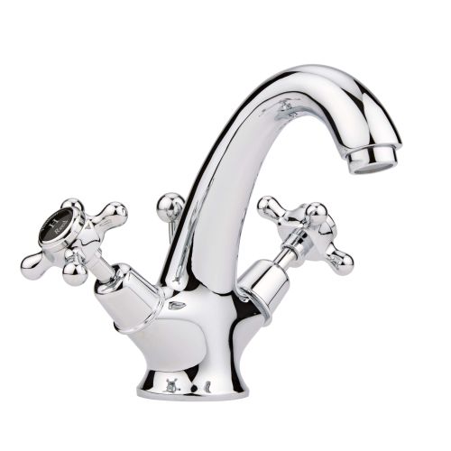 Hudson Reed Topaz with Crosshead Mono Basin Mixer & Domed Collar - Black BC405DX (2414)