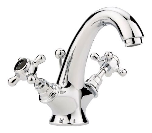 Hudson Reed Topaz with Crosshead Mono Basin Mixer & Hexagonal Collar - Black BC405HX (2415)