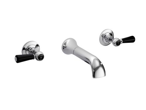 Hudson Reed Topaz with Lever Wall Mounted Bath Spout & Domed Collar - Black BC409DL (2436)