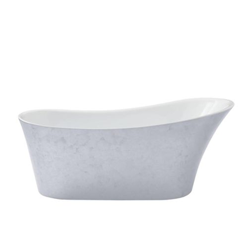Heritage Holywell Acrylic Single Ended Slipper Bath - Stainless Steel Effect (668)