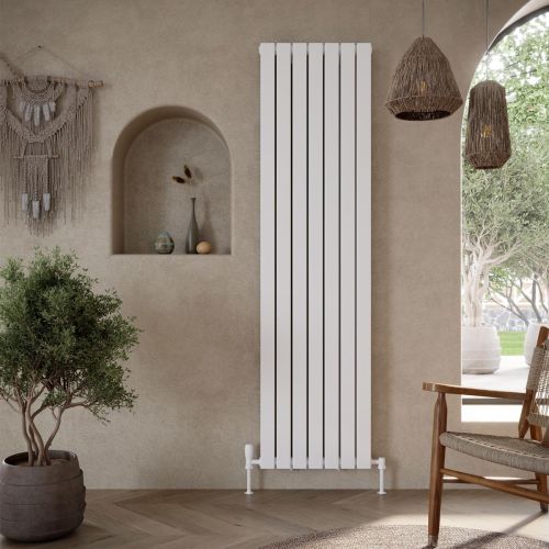 Alonso Double 1800mm x 476mm Designer Radiator - White (16032)