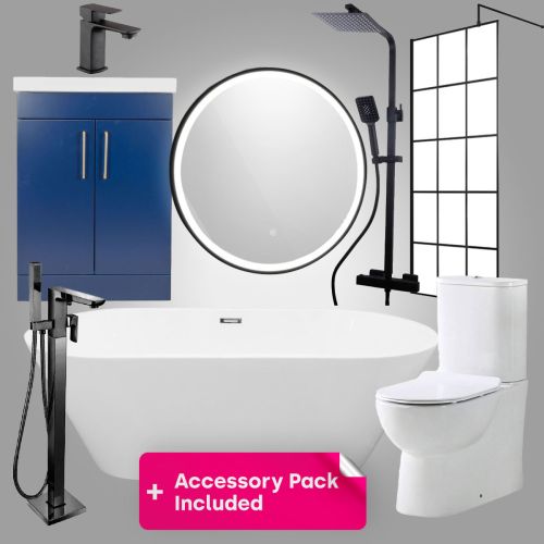 Complete Luxury Walk-In Bathroom Suite - Black (20280)