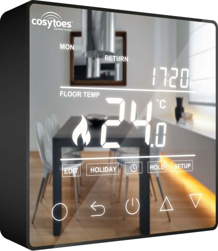 Cosytoes Mirage Timerstat for Electrical Underfloor Heating - Black (7301)
