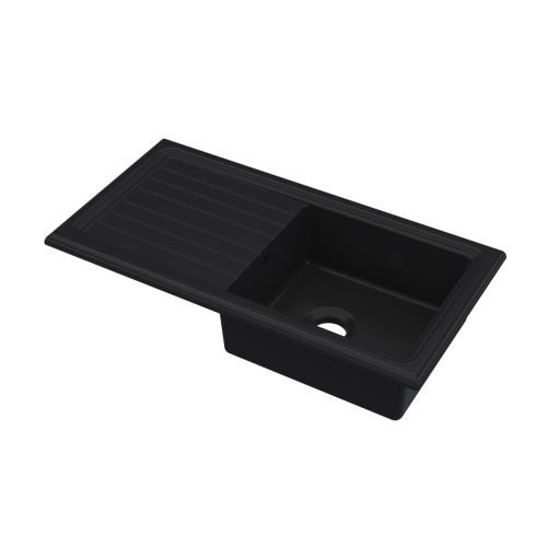 Nuie 1010x525mm 1 Bowl Inset Sink - Matt Black (20308)