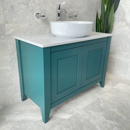 Josef Martin Eden 1050mm Floorstanding Vanity Unit & Pebble Worktop - Azure (13575)