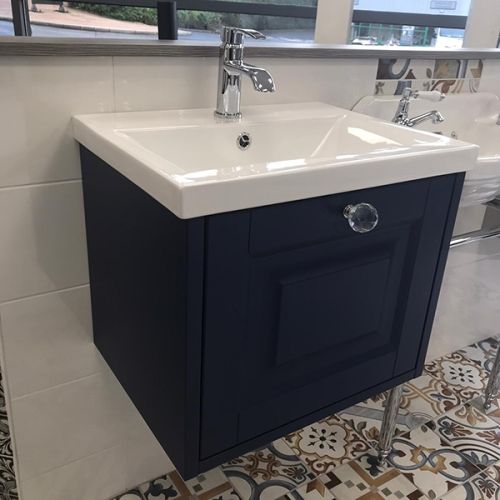 Josef Martin Foxton 600mm Space Saver Wall Mounted Vanity Unit & Basin - Basalt (9868)