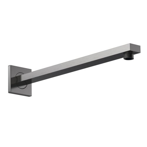 Nuie Small Rectangular Shower Arm - Brushed Gun Metal (18738)