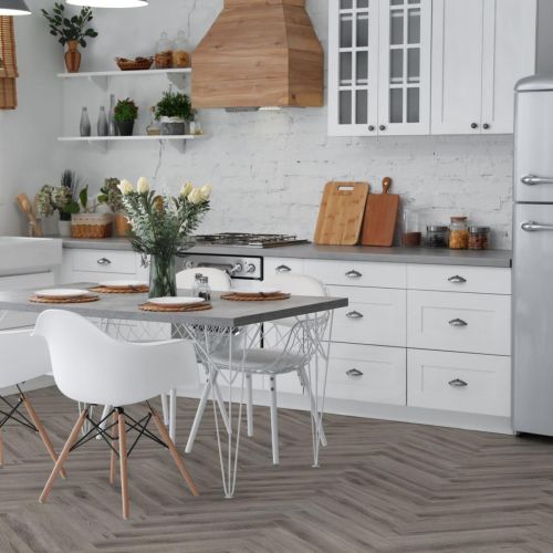 Lusso Floor Rustic Grey Herringbone Luxury Vinyl Flooring - 610 x 122 x 5 mm - 2.23 M2 Per box (21218)