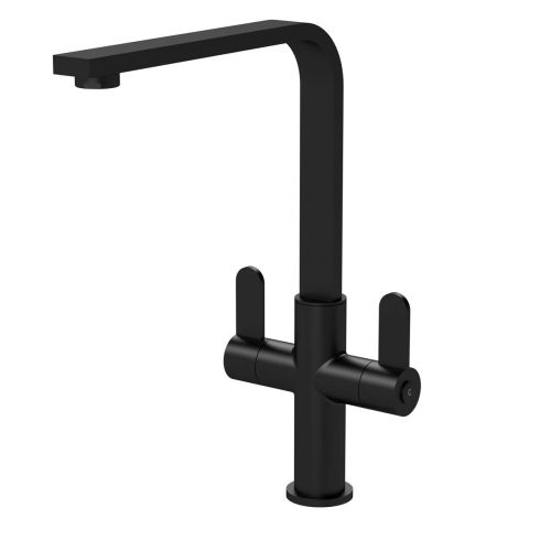 Nuie Churni Mono Dual Lever Kitchen Tap - Matt Black (20330)
