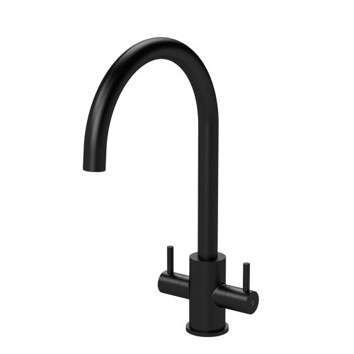 Nuie Lachen Mono Dual Lever Kitchen Tap - Matt Black (20346)