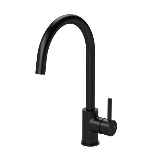 Nuie Lachen Mono Single Lever Kitchen Tap - Matt Black (20350)