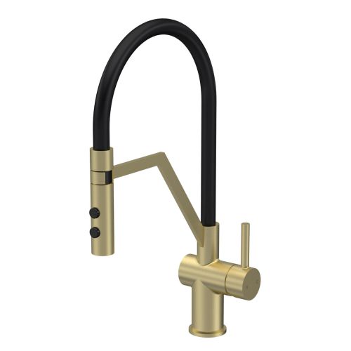 Nuie Ravi Mono Single Lever Kitchen Tap - Brushed Brass (20364)