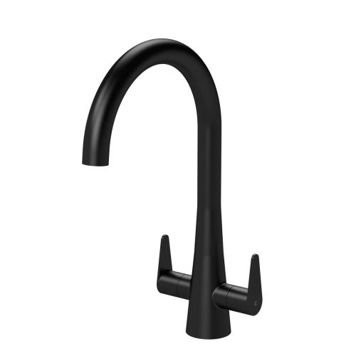 Nuie Samir Mono Dual Lever Kitchen Tap - Matt Black (20354)