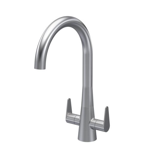 Nuie Samir Mono Dual Lever Kitchen Tap - Brushed Nickel (20353)
