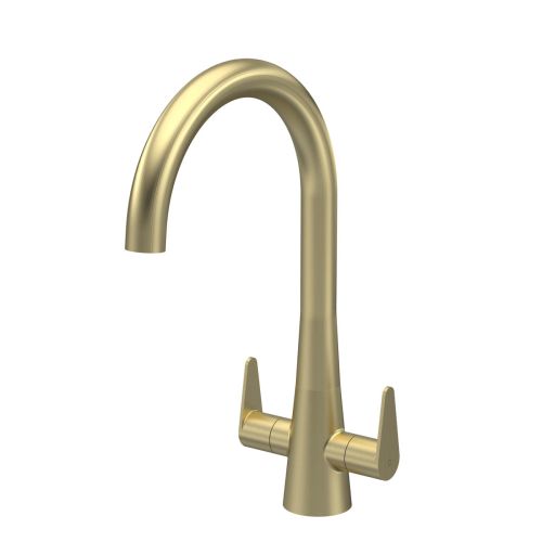 Nuie Samir Mono Dual Lever Kitchen Tap - Brushed Brass (20352)