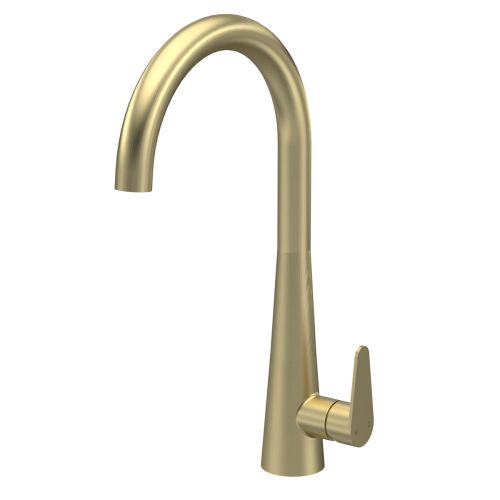 Nuie Samir Mono Single Lever Kitchen Tap - Brushed Brass (20356)