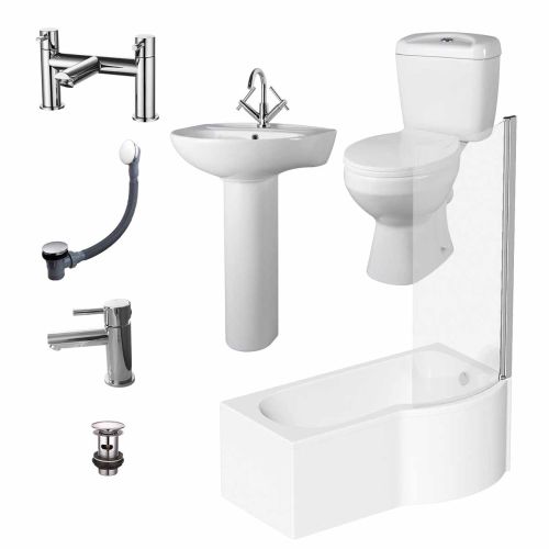 Melbourne Curved Shower Bath Suite - Left Hand (20550)
