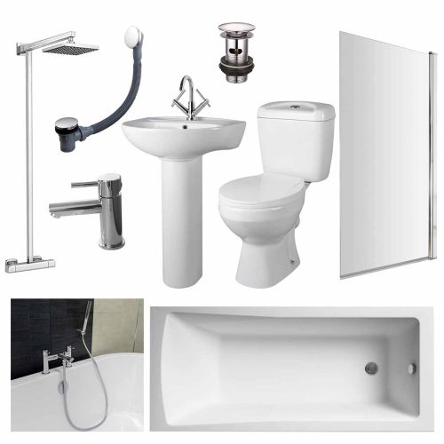 Melbourne Straight Shower Bath Suite (20564)