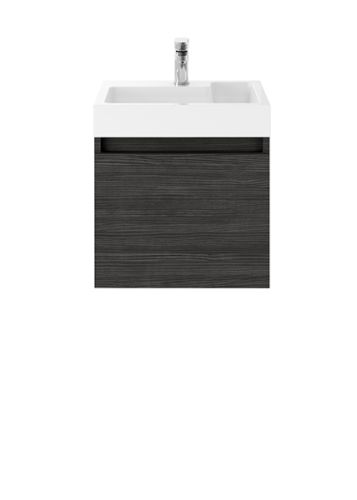 Turin 500mm Cloakroom Wall Mounted Vanity Unit & Basin - Hacienda Black (9918)