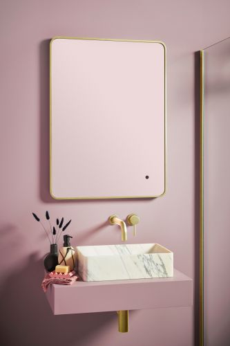 Eliseo Ricci Soft Square LED 500x700mm Mirror Brushed - Brass Frame (19535)