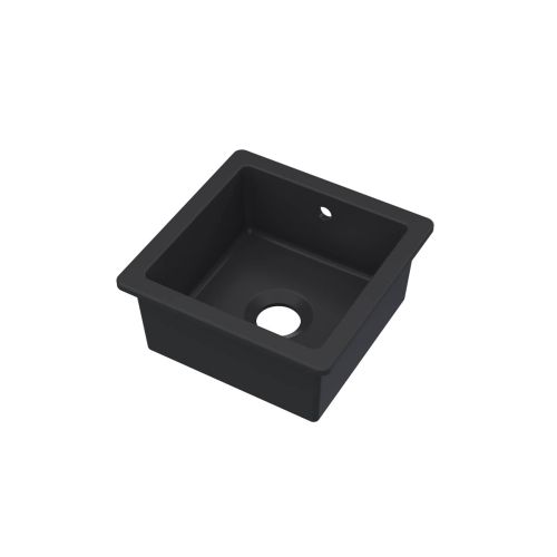 Nuie 457x457x203mm Inset or Undermount Sink with 90mm Central Waste & Overflow - Matt Black (20318)