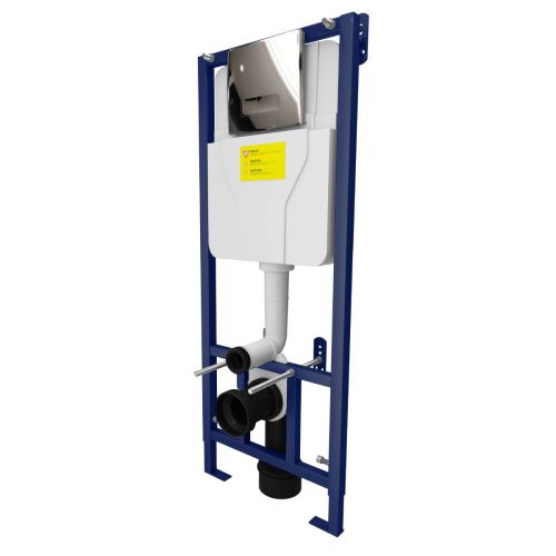 Objekt Ceramica SAN85 1.1m Slim Line Wall Hung WC Frame - Chrome Flush Plate (12736)