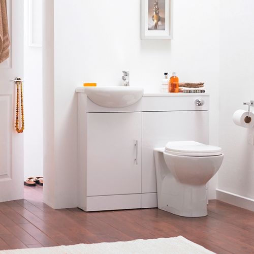 Nuie Sienna Slimline Floorstanding Furniture Pack - Gloss White (10024)