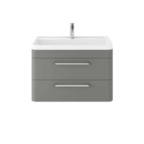 Hudson Reed Solar 800mm Wall Mounted Vanity Unit & Basin - Cool Grey SOL204 (8009)