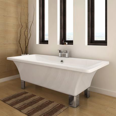 Square Flat Top Free Standing Bath with Modern Square Feet (722)