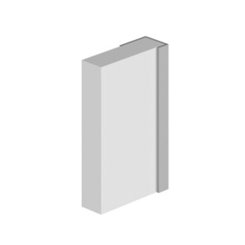 CLASSIC Type C End Cap Aluminium Extrusion - White - 2450mm Long (21114)