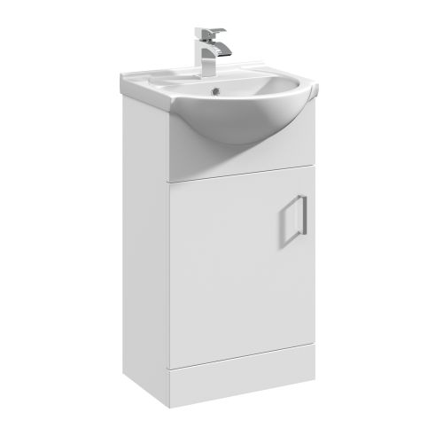 Verona 450mm Floorstanding Vanity Unit & Basin - Gloss White (7935)