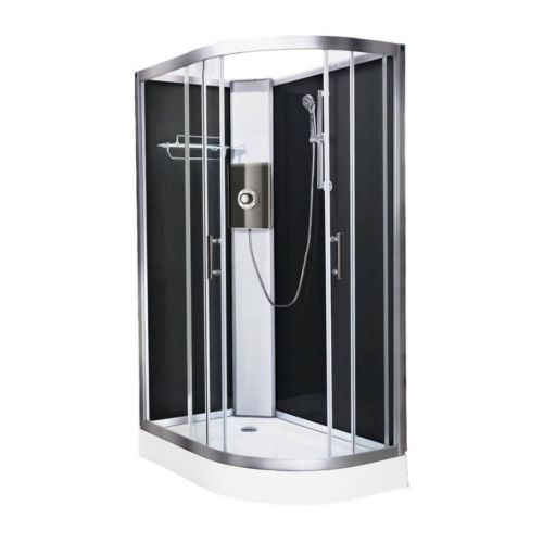 Vidalux Pure Electric 1200mm Shower Cabin Left Hand Black - Lux Black 8.5KW (11594)