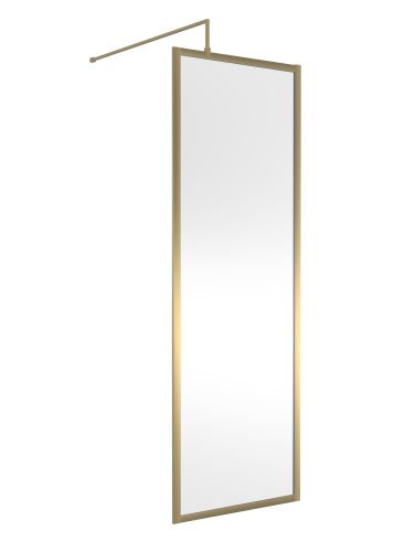 Hudson Reed Full Outer Frame Wetroom Screen 1950x700x8mm - Brushed Brass (18936)