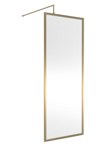 Hudson Reed Full Outer Frame Wetroom Screen 1950x800x8mm - Brushed Brass (18937)