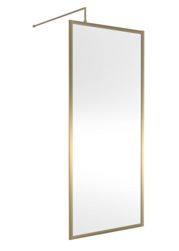 Hudson Reed Full Outer Frame Wetroom Screen 1950x900x8mm - Brushed Brass (18922)