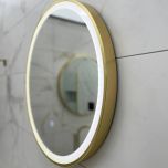 Brushed Brass Round Frame Mirror Range with Colour Change (16250)