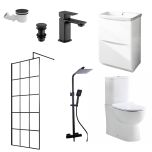 Walk In Shower Complete Suite Pack - Black (15913)